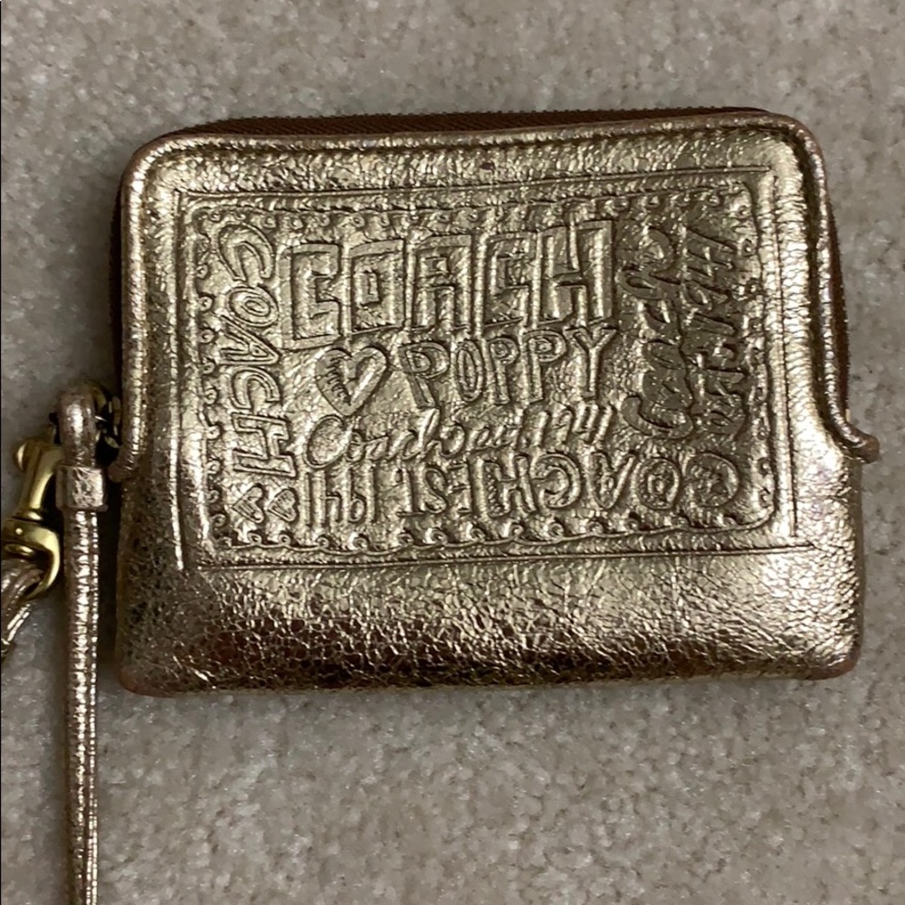 COACH Gold Poppy Edition Wristlet